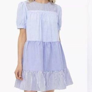 Pomander Place Tuckernuck Womens Blue Quinn Swing Tiered Coastal Dress Size XL